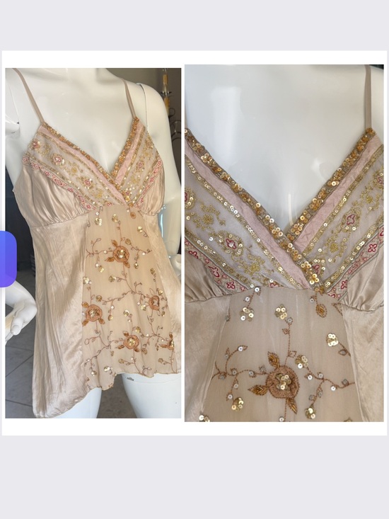 Hale Bob Tops - Vintage Hale Bob 100% Silk Bohemian Cami M